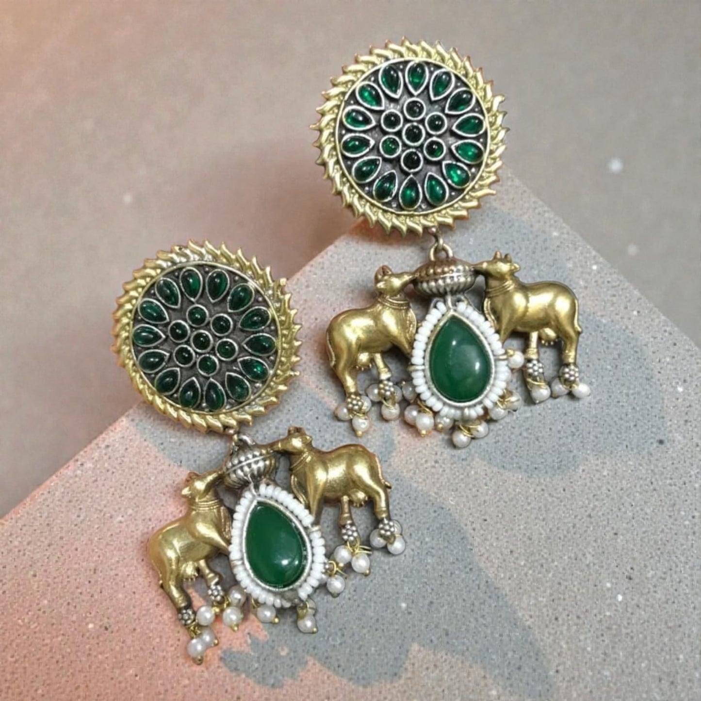 Artisan Dual-Tone Statement Earrings