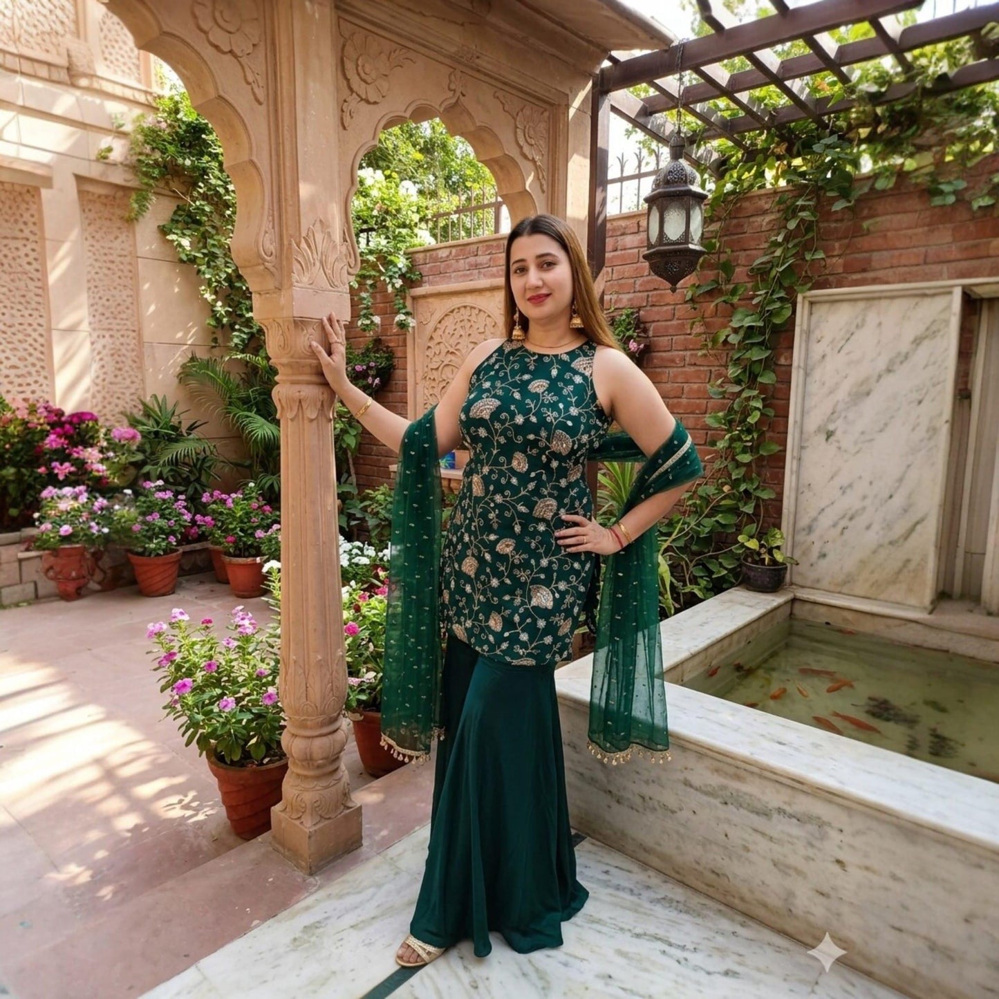 Made to Order | Elegant Embroidered Garara Set