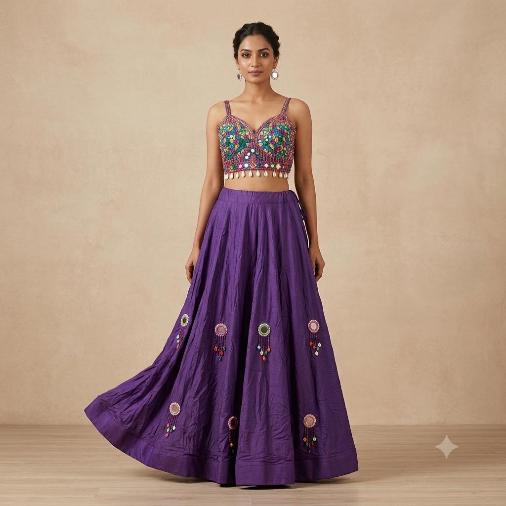 Navratri Lehenga Choli Set | Elite Cut Blouse | Navratri Garba Dress | Indian Ethnic Wear