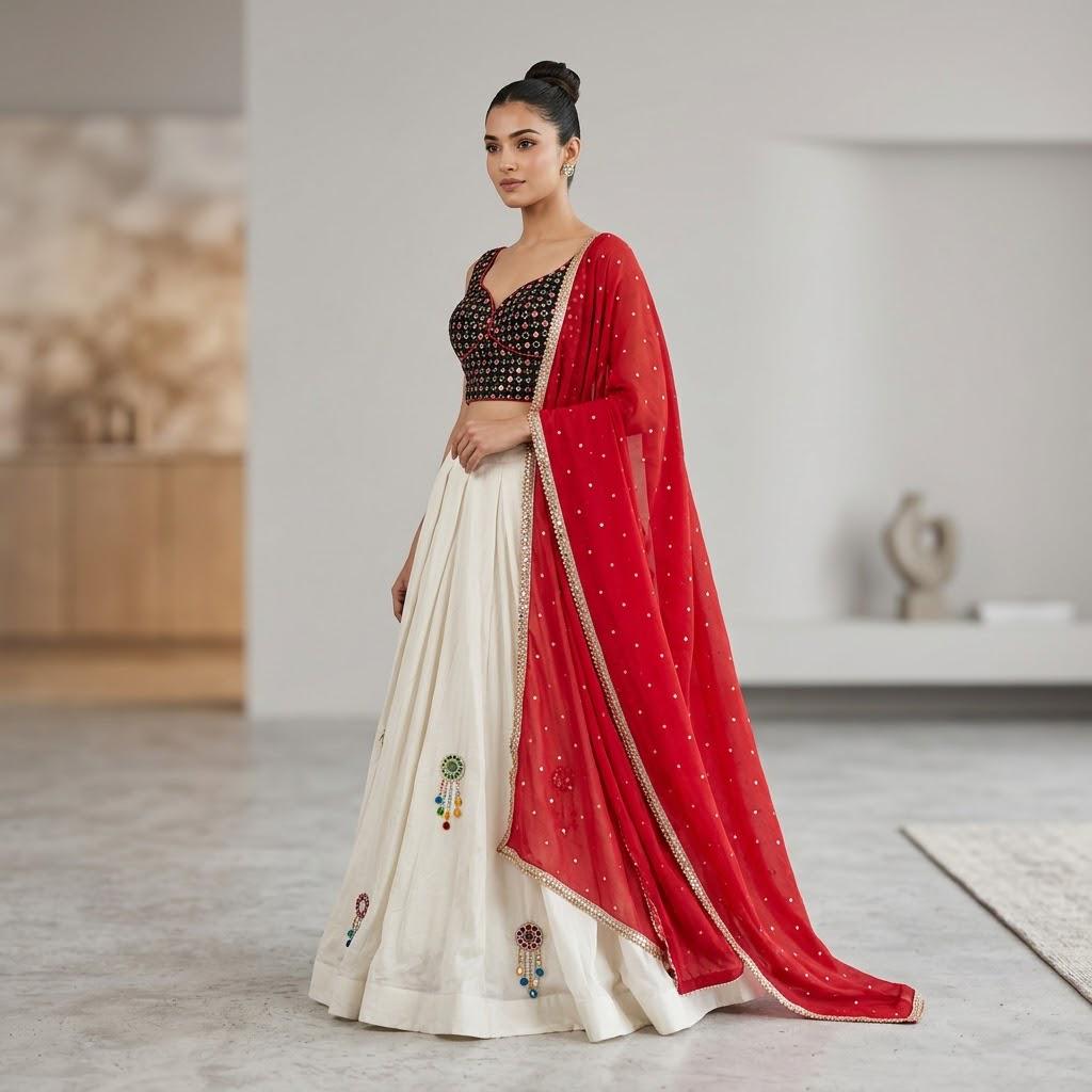 Navratri Lehenga Choli Set | Elite Cut Blouse | Navratri Garba Dress | Indian Ethnic Wear