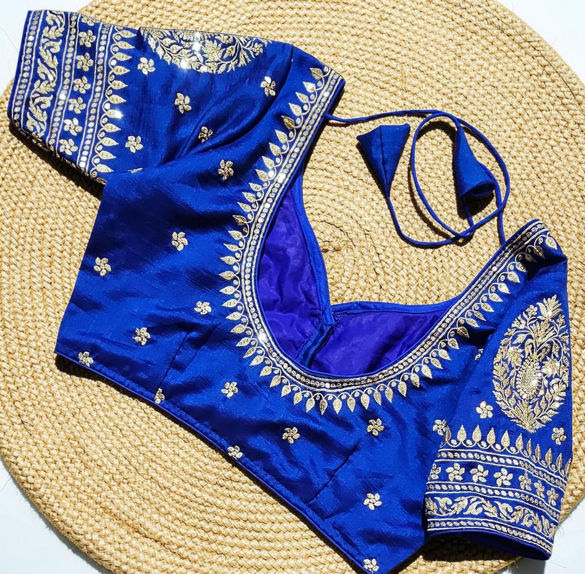 Readymade Embroidered Saree Blouse | Non-Padded, Size 36-46 | Indian Wedding Blouse UK
