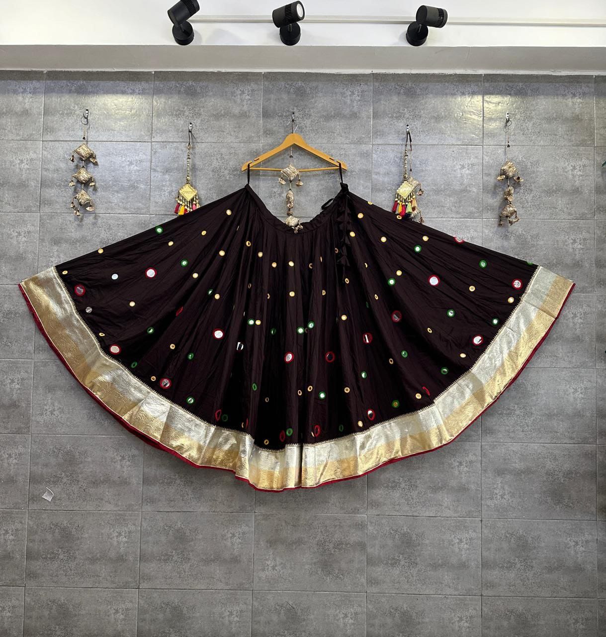 Jagmag Pure Rayon Cotton Chaniya | Hand Aari & Mirror Work