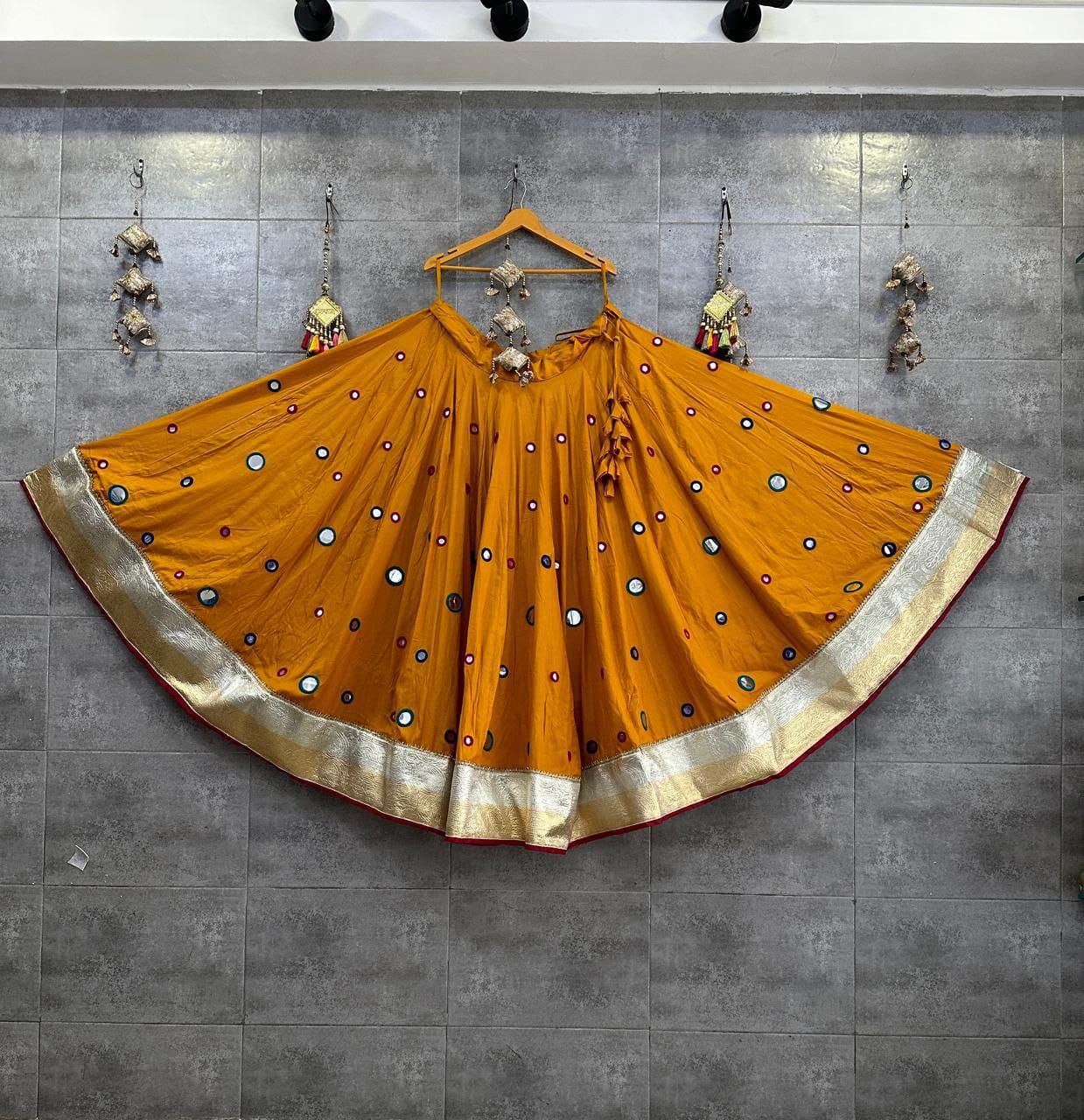 Jagmag Pure Rayon Cotton Chaniya | Hand Aari & Mirror Work