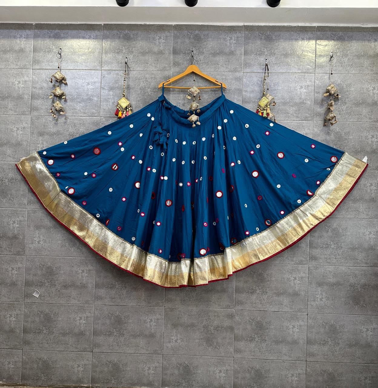 Jagmag Pure Rayon Cotton Chaniya | Hand Aari & Mirror Work