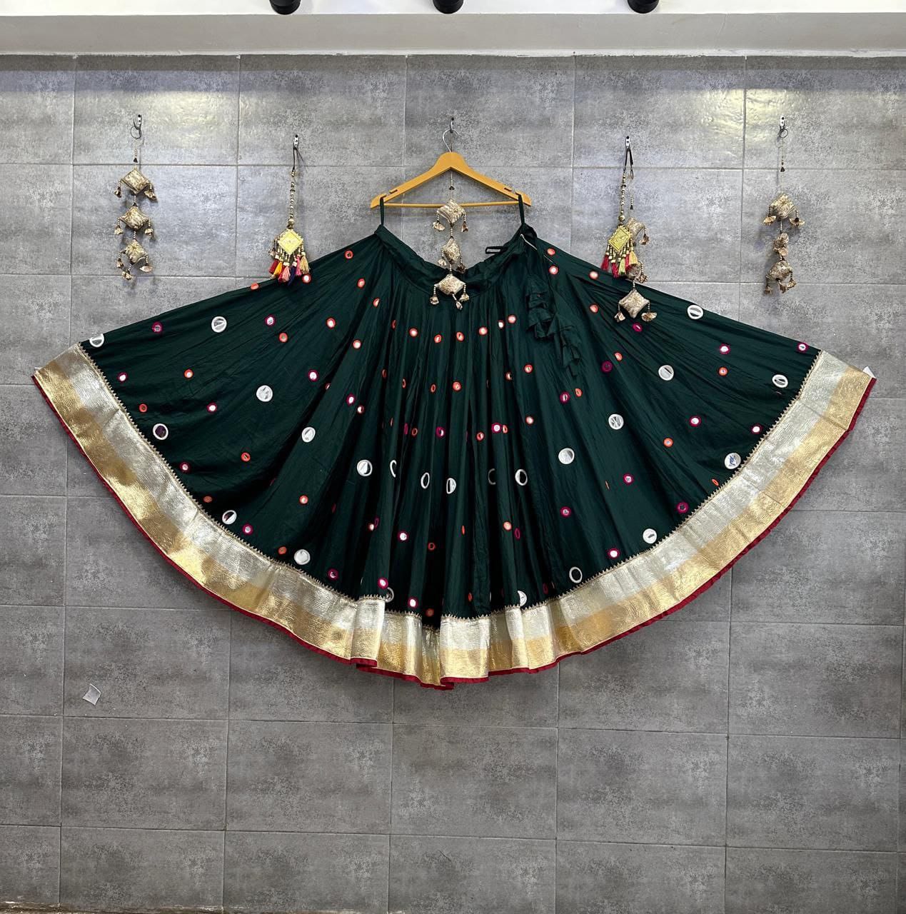 Jagmag Pure Rayon Cotton Chaniya | Hand Aari & Mirror Work