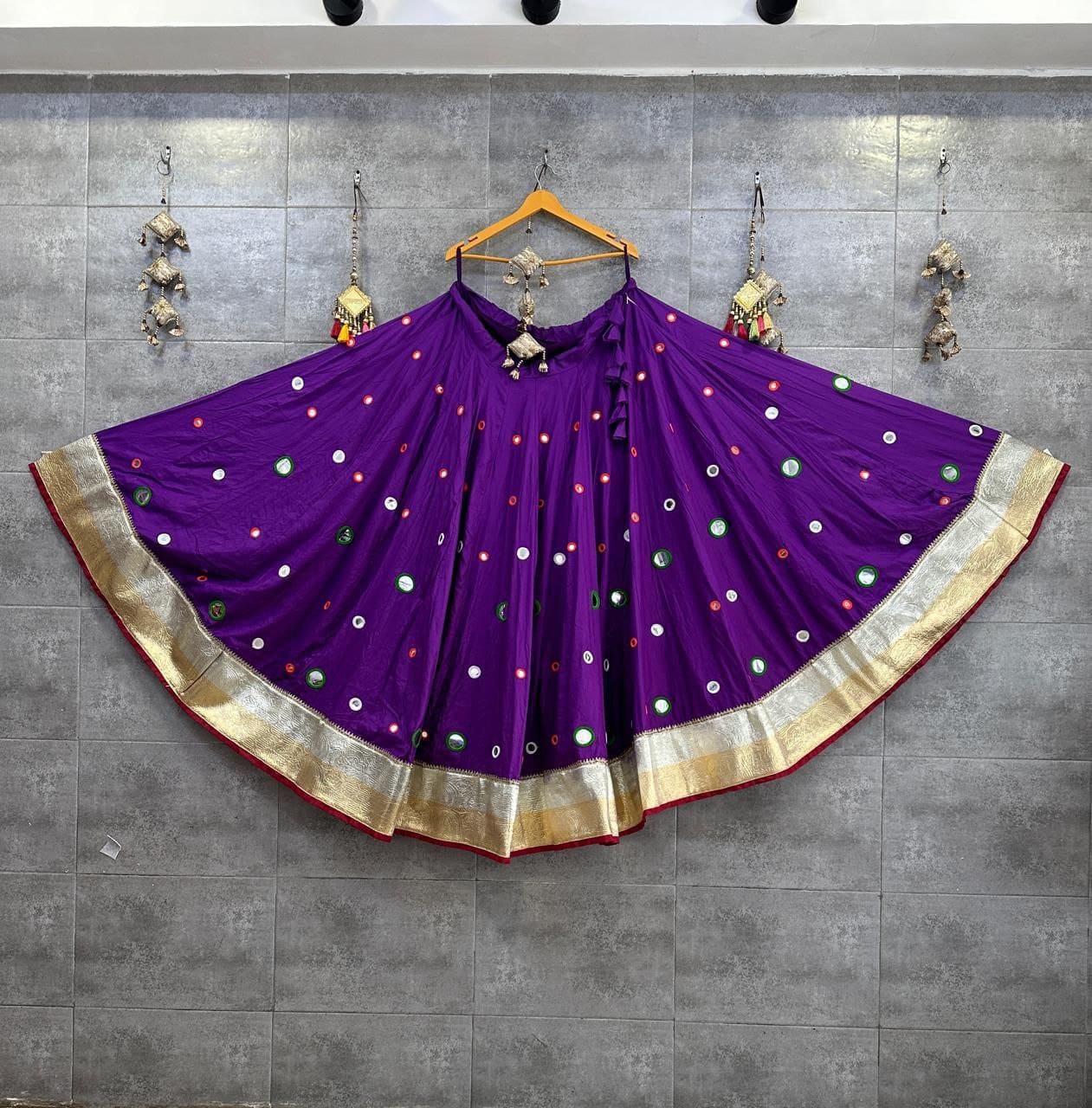 Jagmag Pure Rayon Cotton Chaniya | Hand Aari & Mirror Work