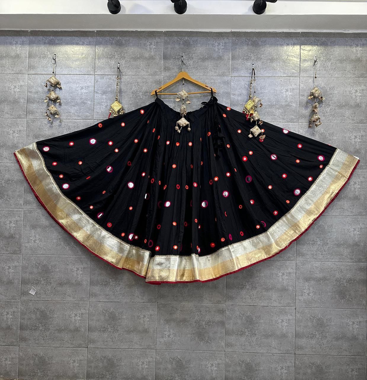 Jagmag Pure Rayon Cotton Chaniya | Hand Aari & Mirror Work