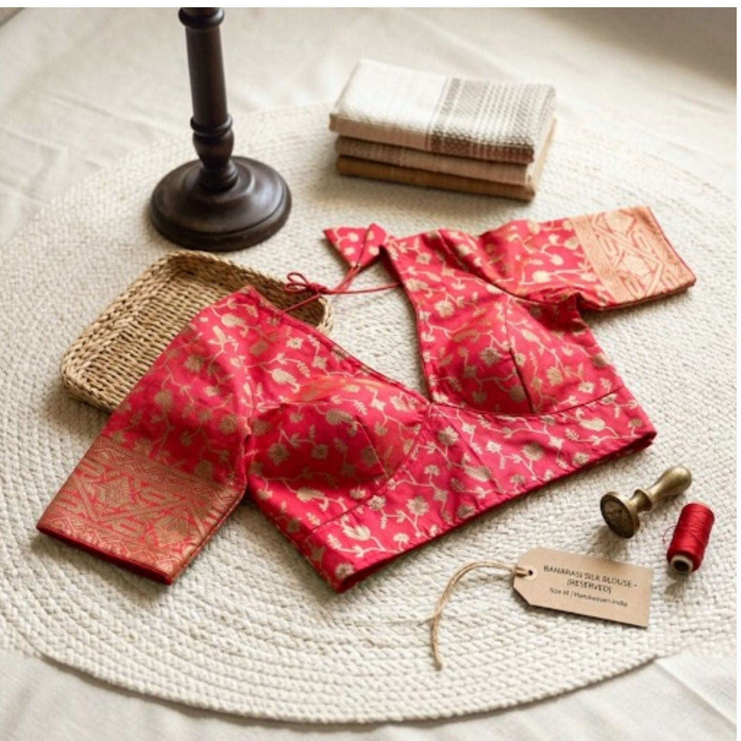 Readymade Banarsi Brocade Saree Blouse | Padded, Size 36 to 46 | Indian Wedding Blouse UK