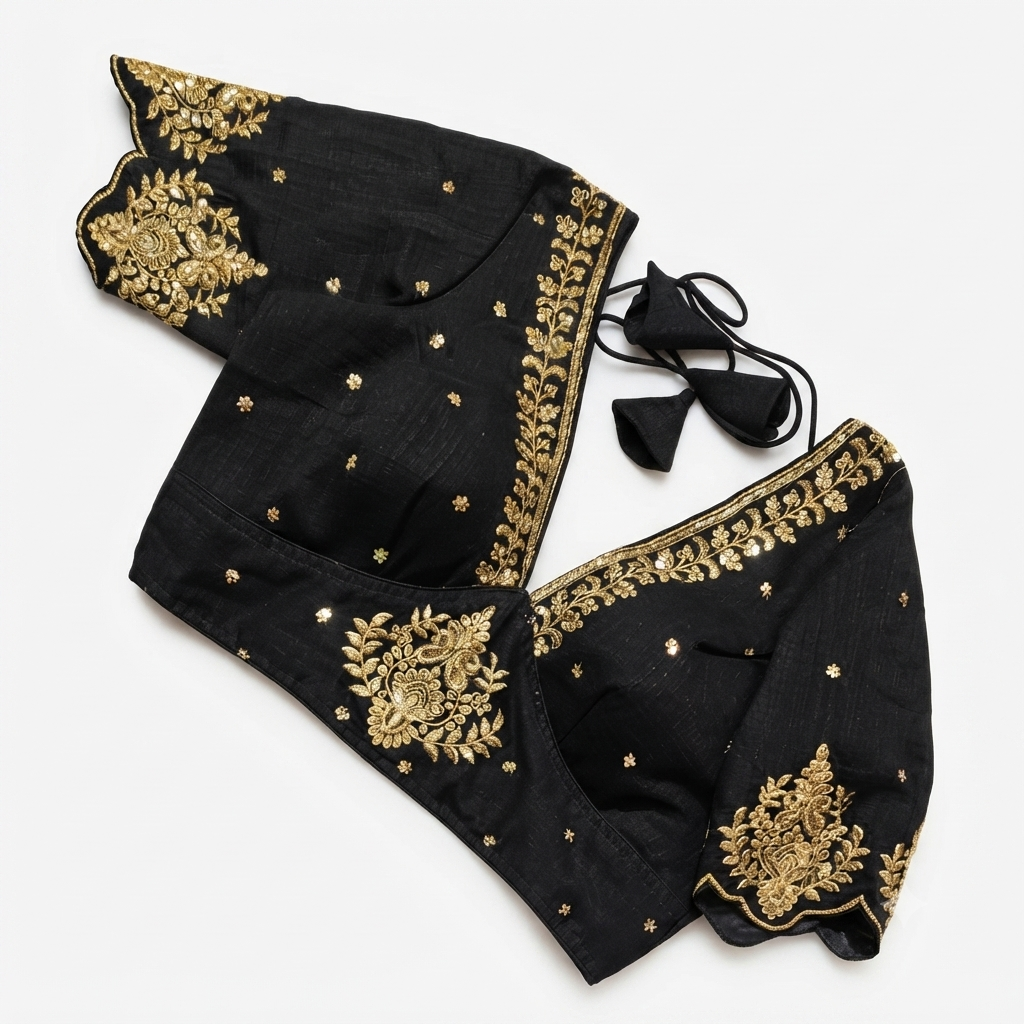 Readymade Zari Work Saree Blouse | Padded, Size 36 to 46 | Indian Wedding Blouse UK