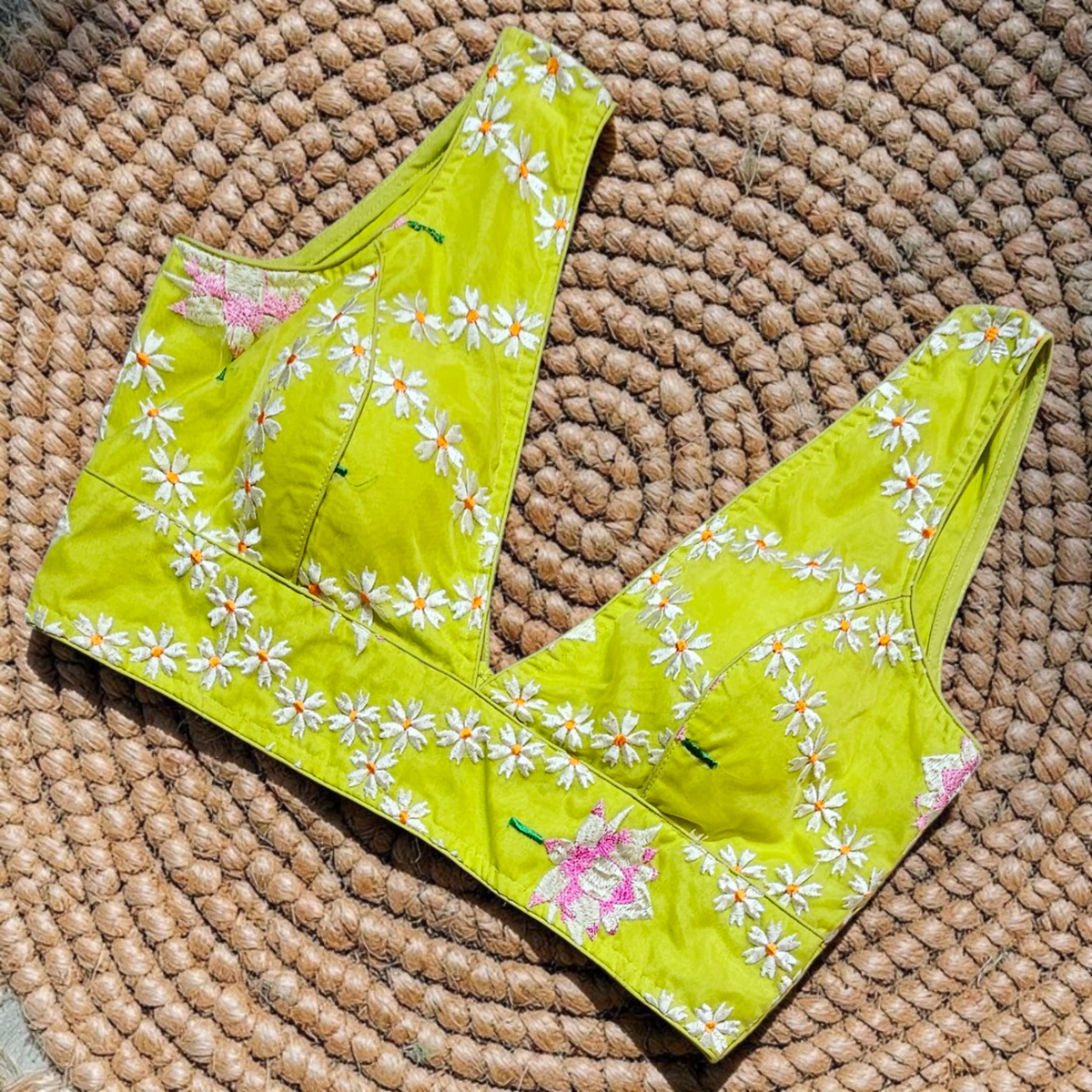 Readymade Saree Blouse | Padded, Size 36 to 46 | Sleeveless Deep V Neck Blouse UK