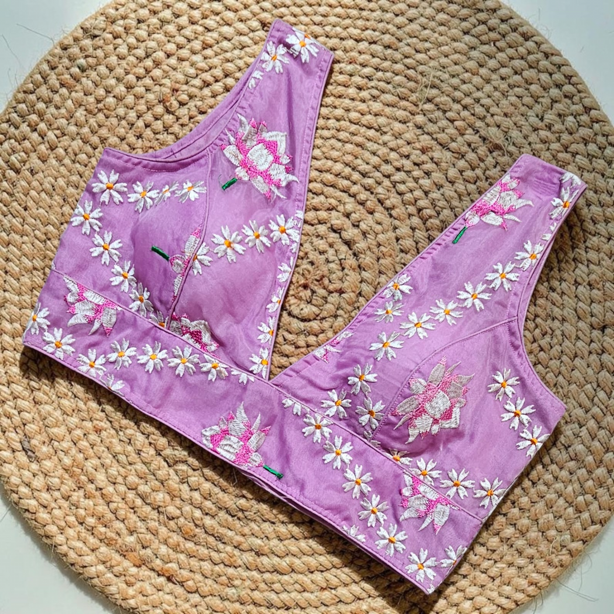 Readymade Saree Blouse | Padded, Size 36 to 46 | Sleeveless Deep V Neck Blouse UK