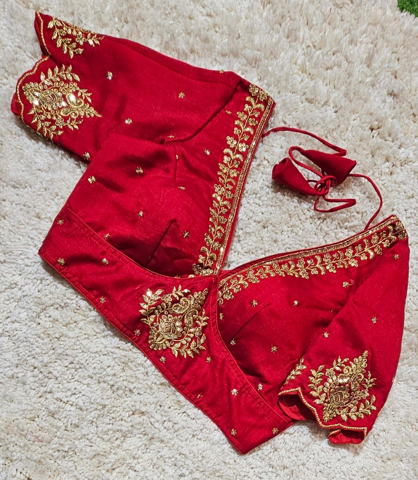 Readymade Zari Work Saree Blouse | Padded, Size 36-46 | Indian Wedding Blouse UK