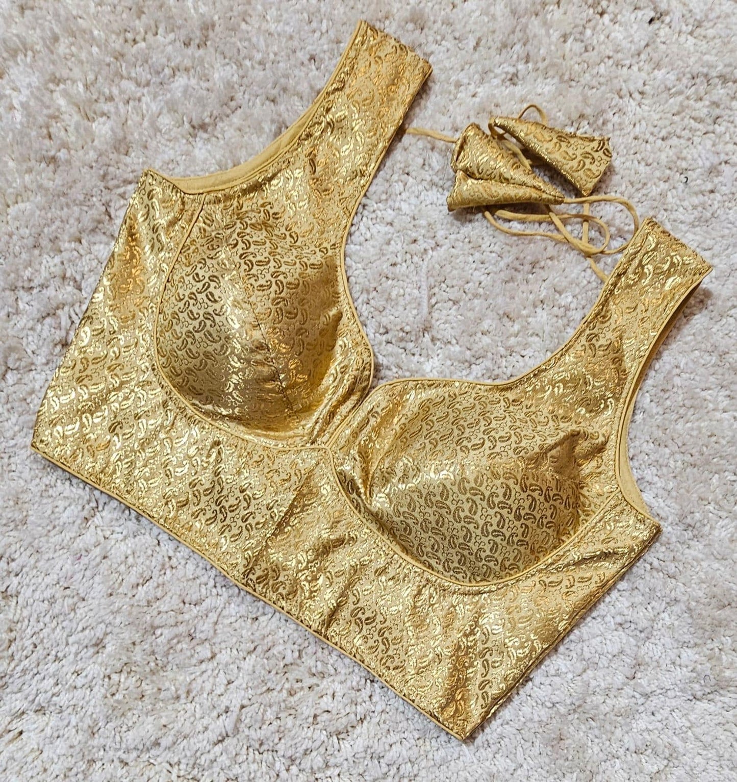Readymade Saree Blouse | Padded, Size 3646 | Sleeveless Sabyasachi Cut Blouse UK