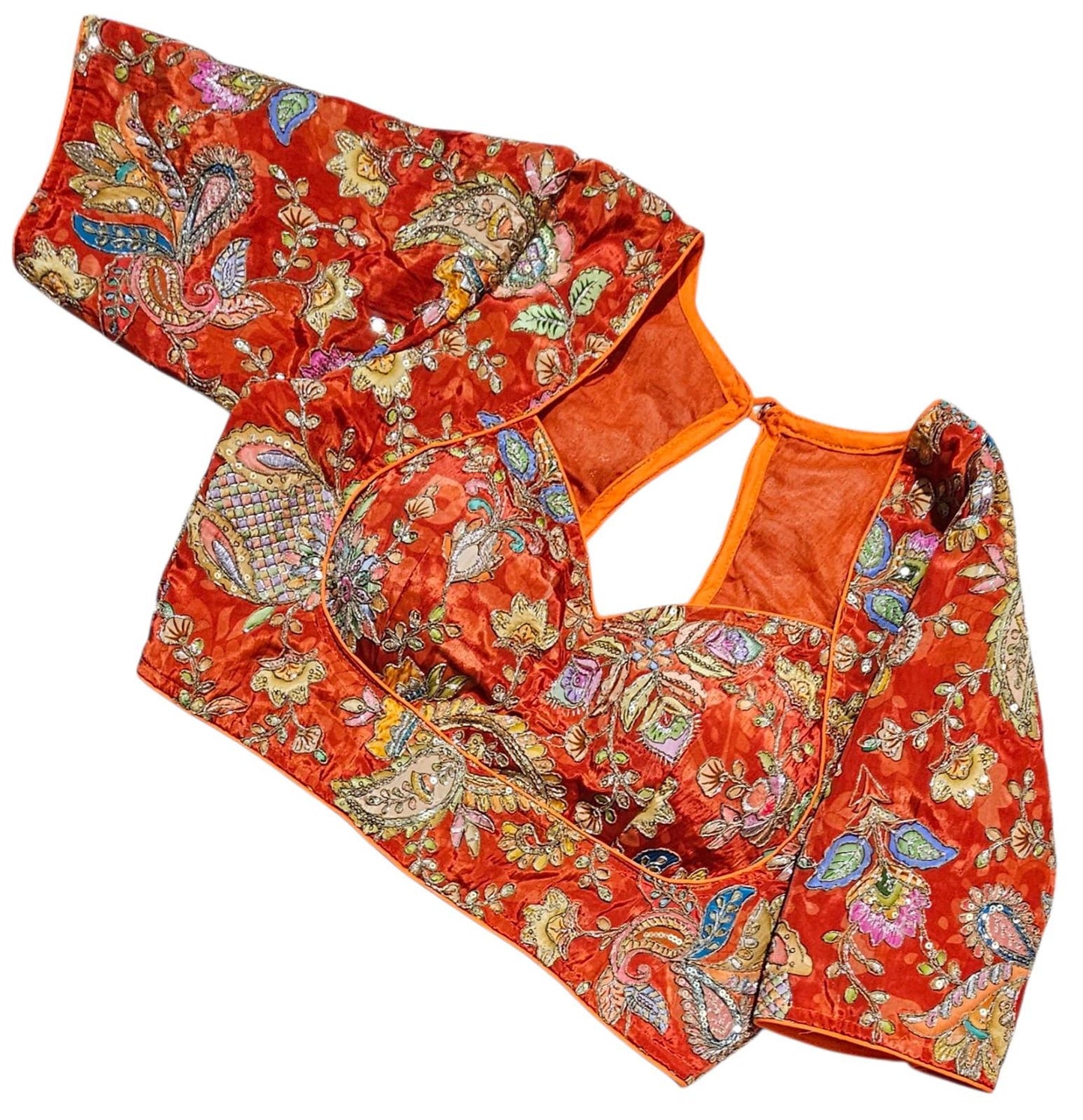 Readymade Floral Saree Blouse | Padded, Size 36-46 | Indian Wedding Blouse UK