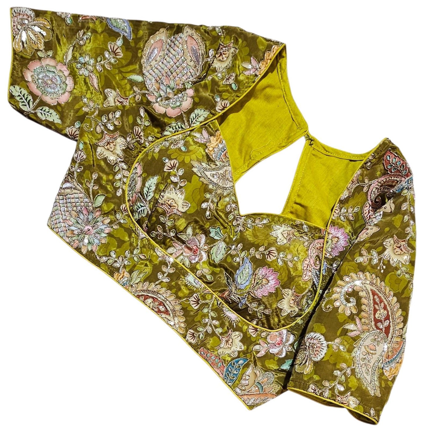Readymade Floral Saree Blouse | Padded, Size 36-46 | Indian Wedding Blouse UK