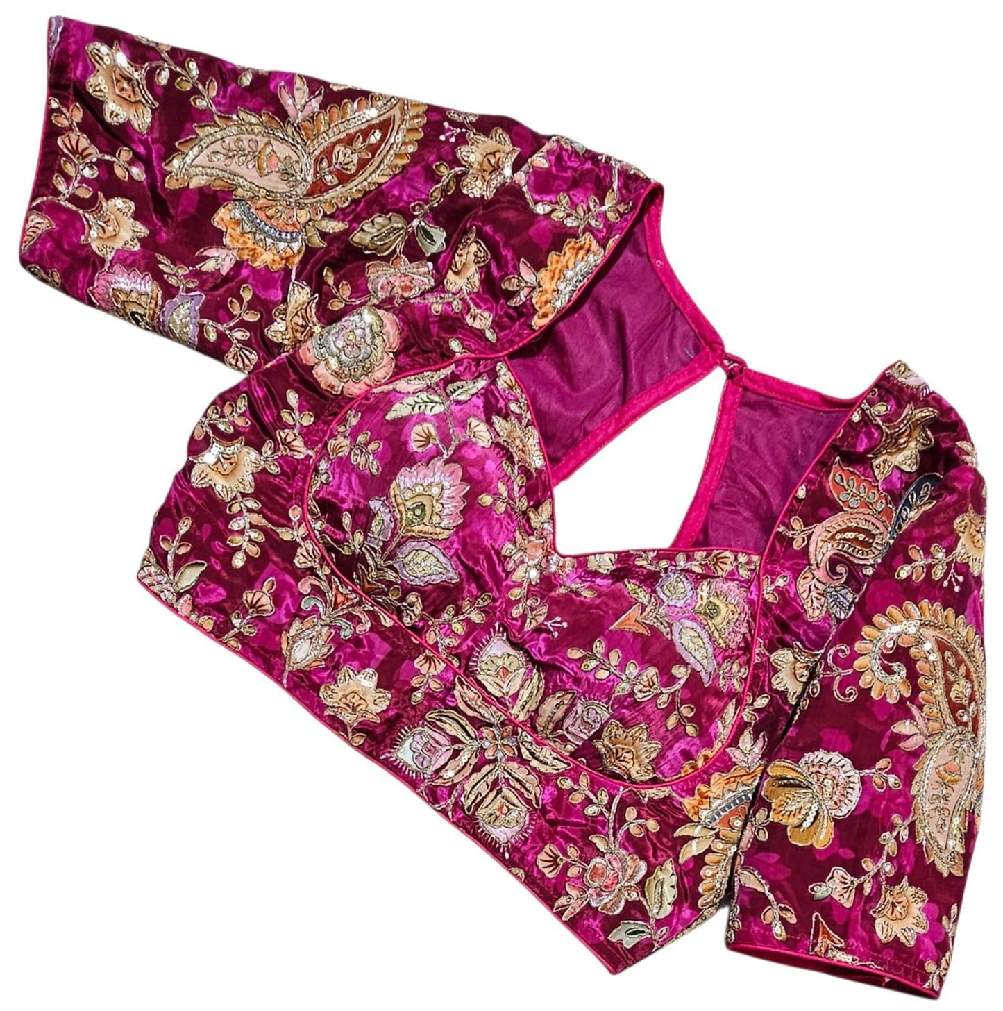 Readymade Floral Saree Blouse | Padded, Size 36-46 | Indian Wedding Blouse UK
