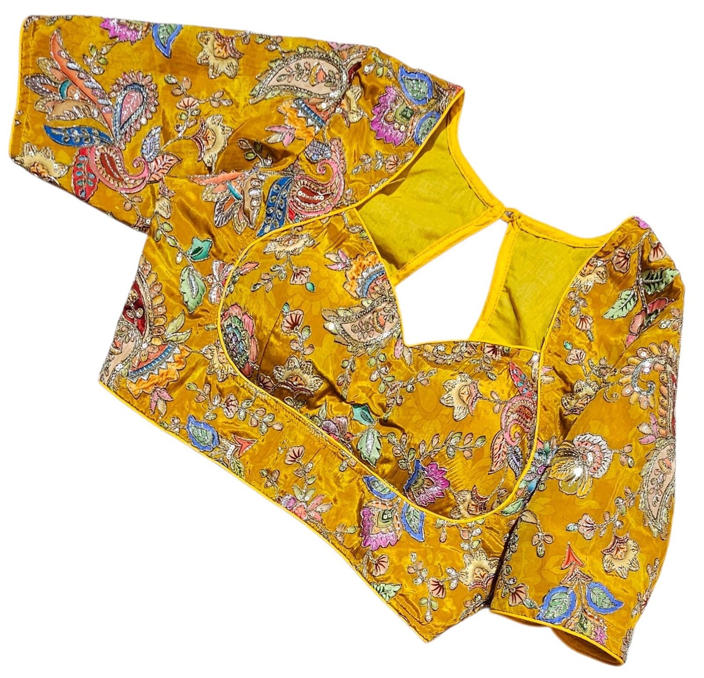 Readymade Floral Saree Blouse | Padded, Size 36-46 | Indian Wedding Blouse UK