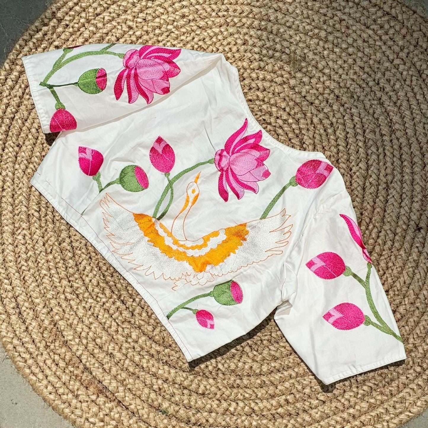 Readymade Embroidered Saree Blouse | Non-Padded, Size 38-46 | Indian Wedding Blouse UK