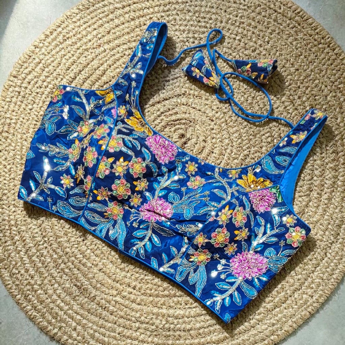 Readymade Floral Saree Blouse | Padded, Size 36-46 | Indian Wedding Blouse UK