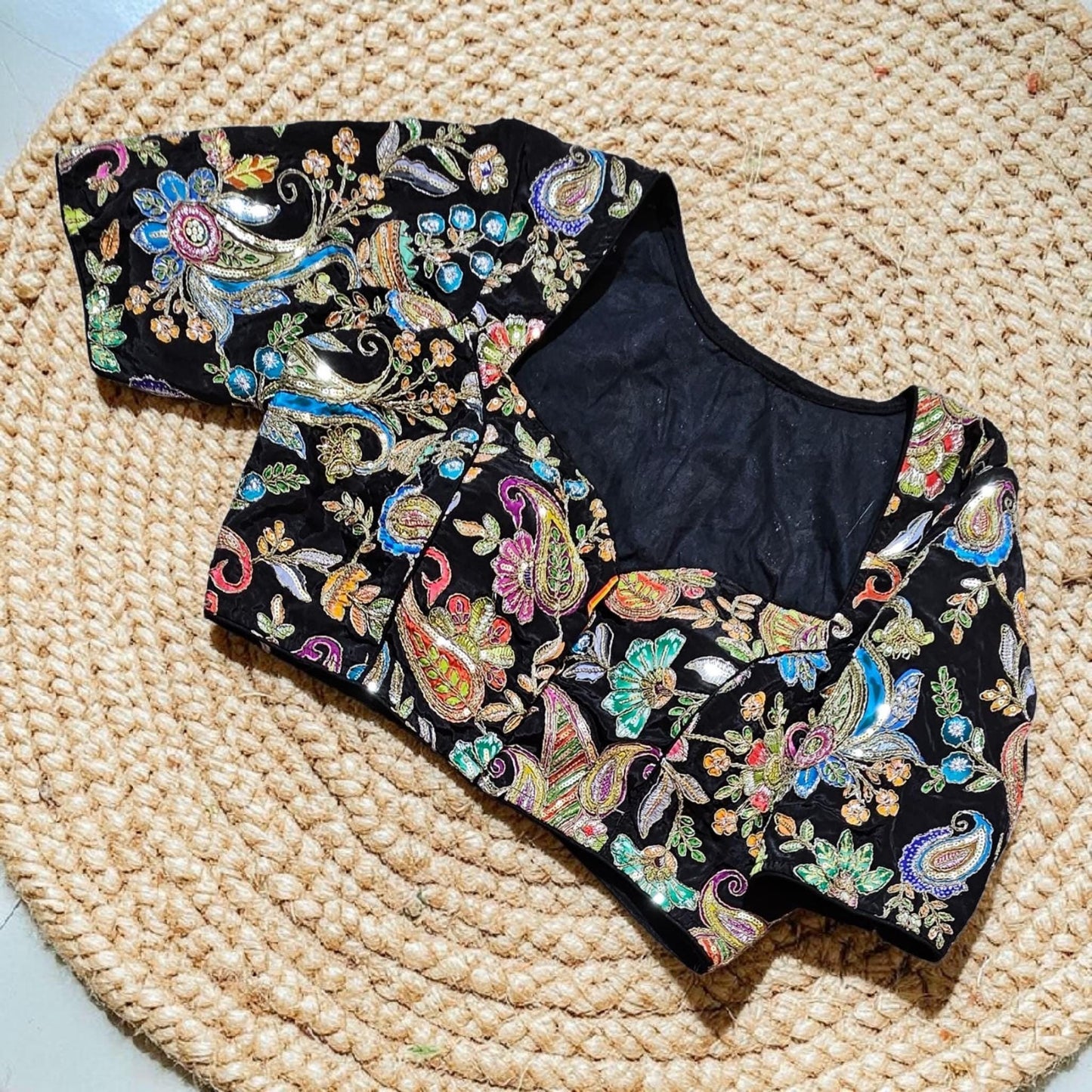 Readymade Floral Saree Blouse | Padded, Size 3646 | Indian Wedding Blouse UK