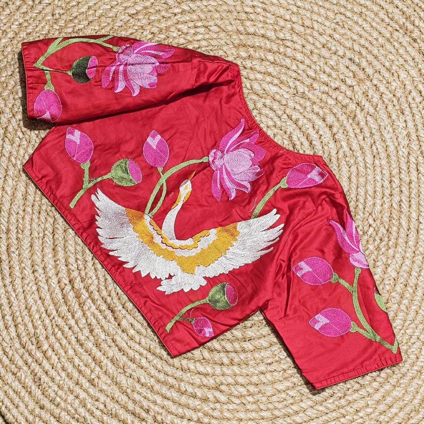Readymade Embroidered Saree Blouse | Non-Padded, Size 38-46 | Indian Wedding Blouse UK