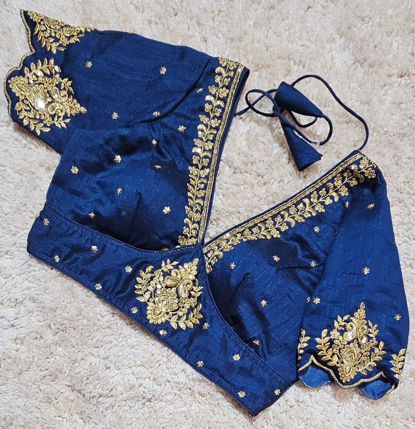 Readymade Zari Work Saree Blouse | Padded, Size 36-46 | Indian Wedding Blouse UK