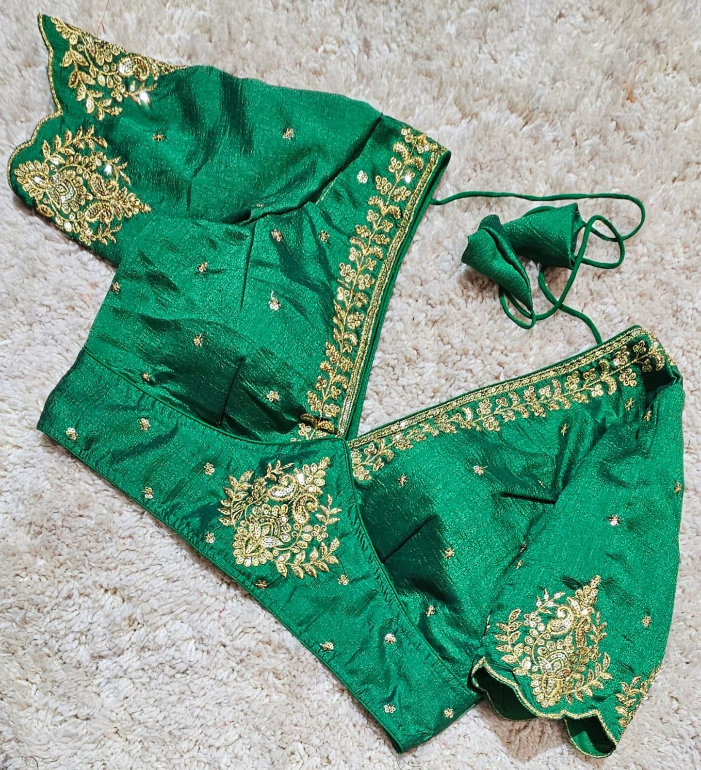 Readymade Zari Work Saree Blouse | Padded, Size 36-46 | Indian Wedding Blouse UK