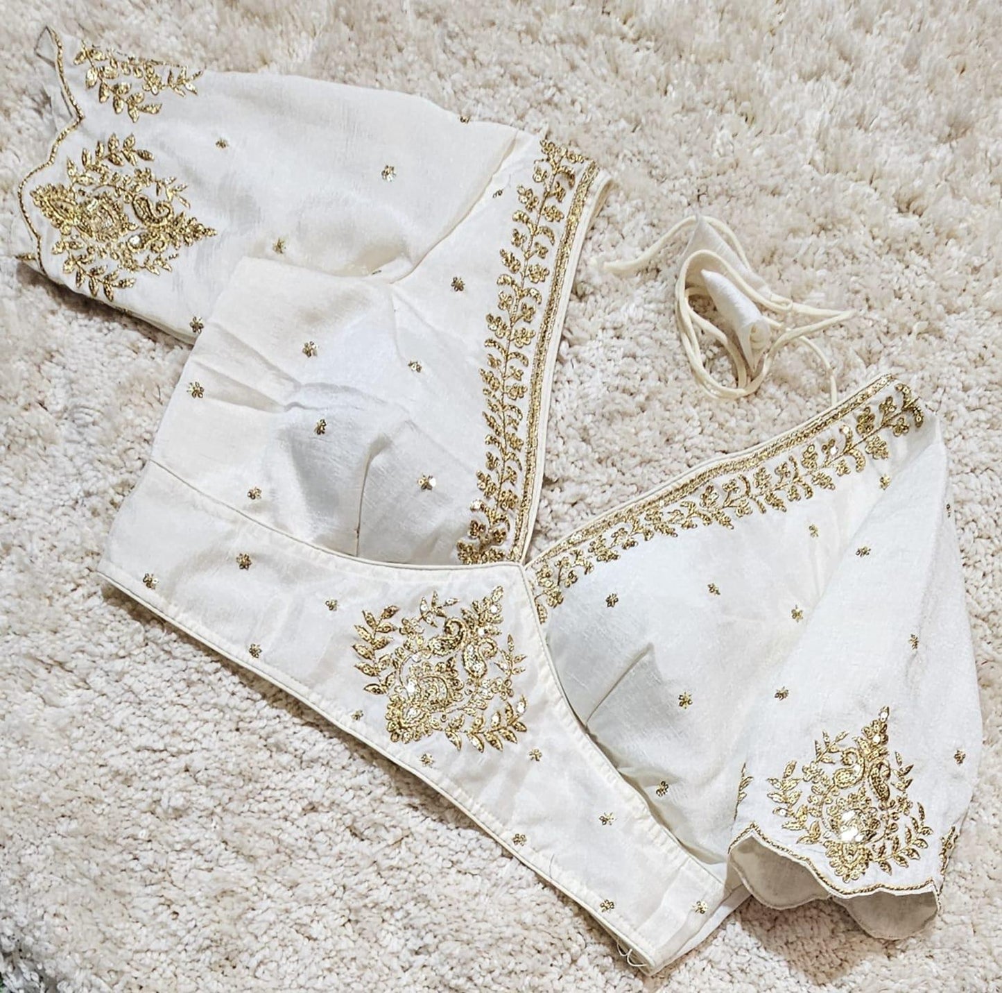 Readymade Zari Work Saree Blouse | Padded, Size 36-46 | Indian Wedding Blouse UK