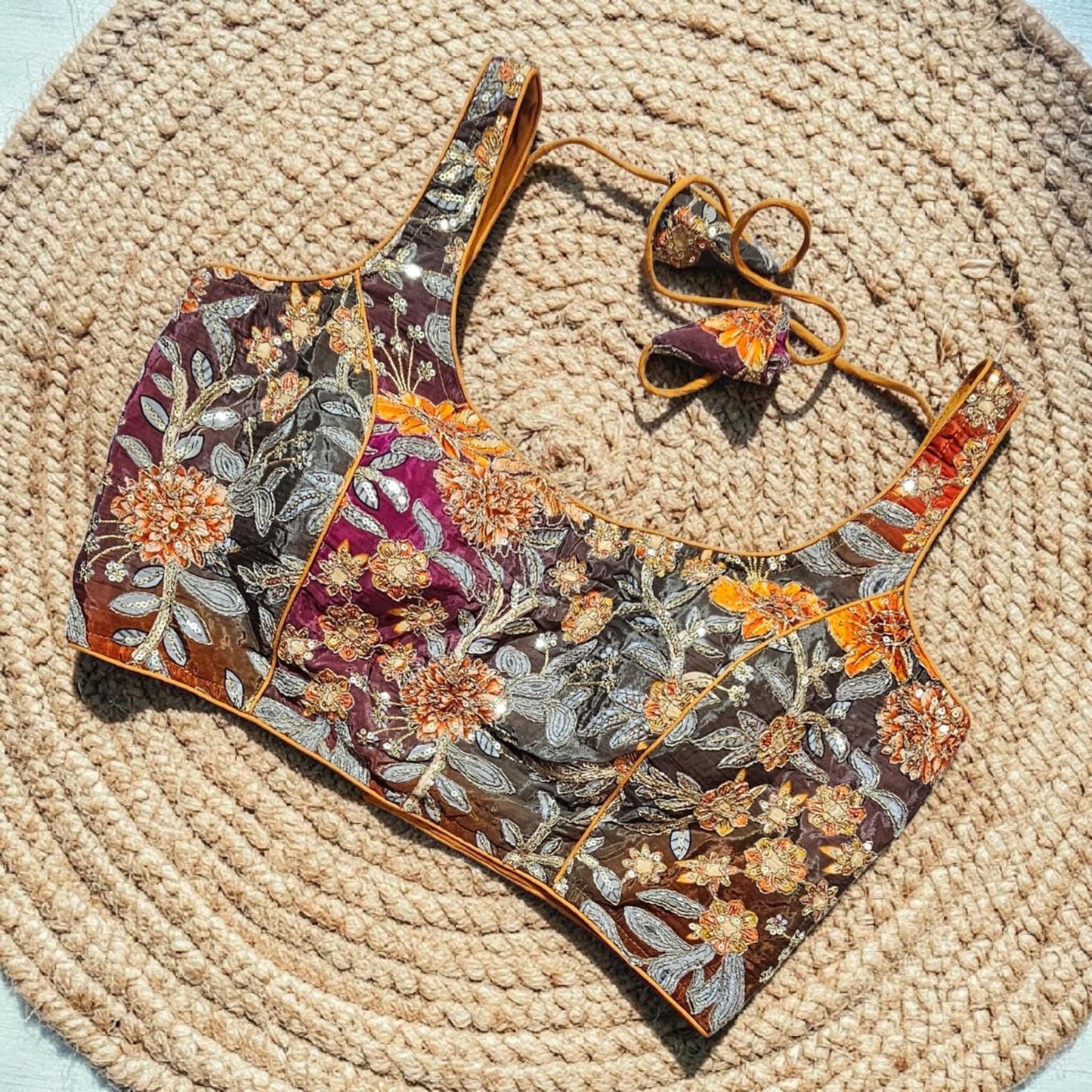 Readymade Floral Saree Blouse | Padded, Size 36-46 | Indian Wedding Blouse UK