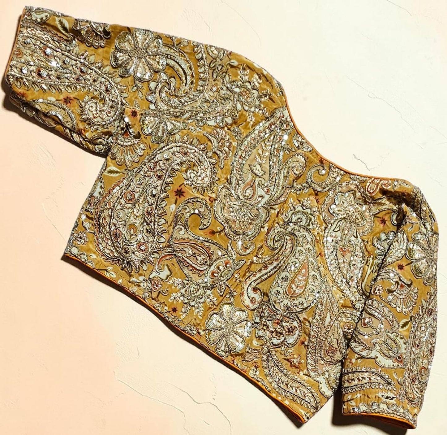 Readymade Crepe Silk Saree Blouse | Padded, Size 3646 | Indian Wedding Blouse UK