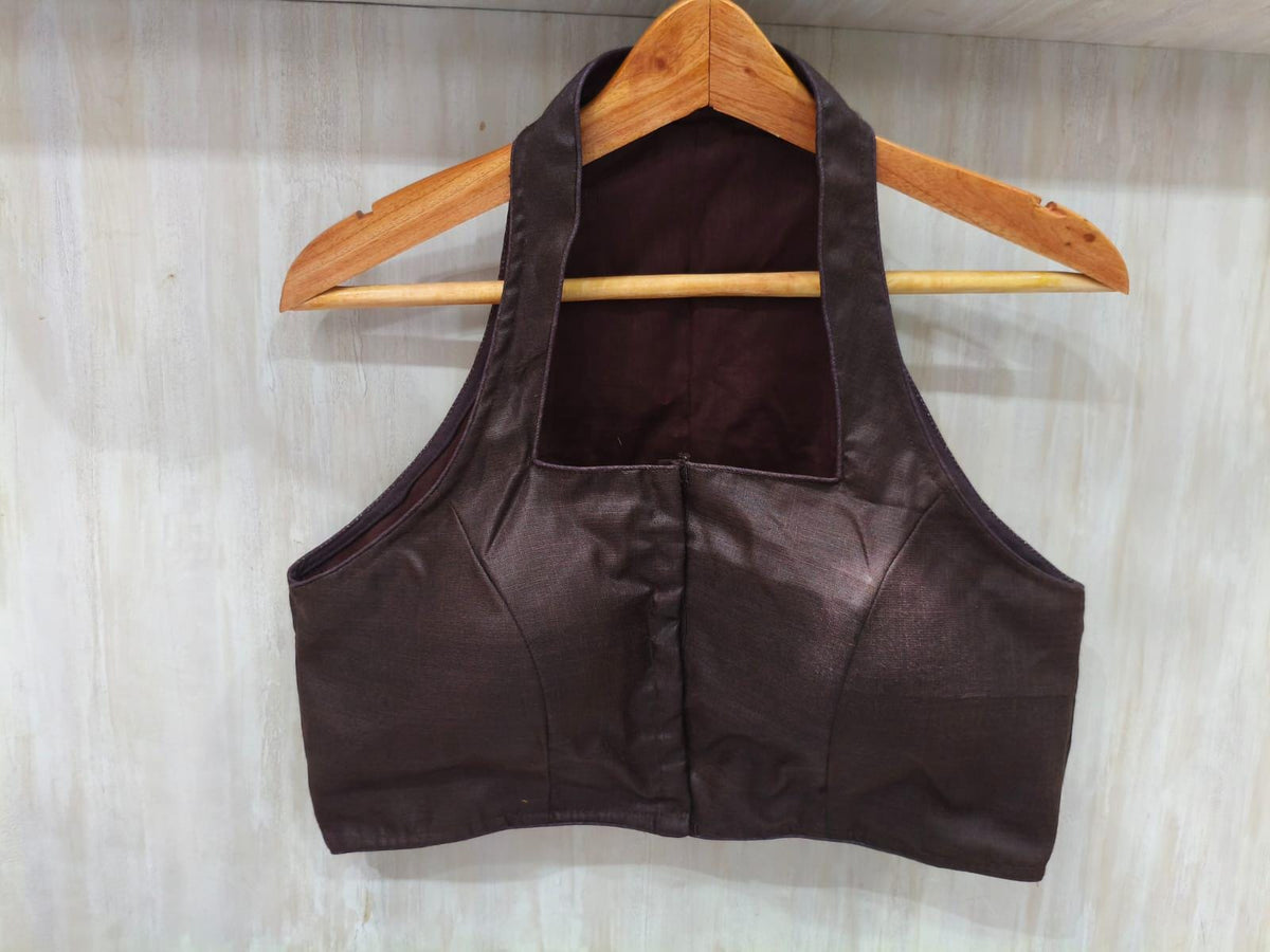 Readymade Saree Blouse | Padded, Size 36-46 | Sleeveless Halter Neck Blouse UK