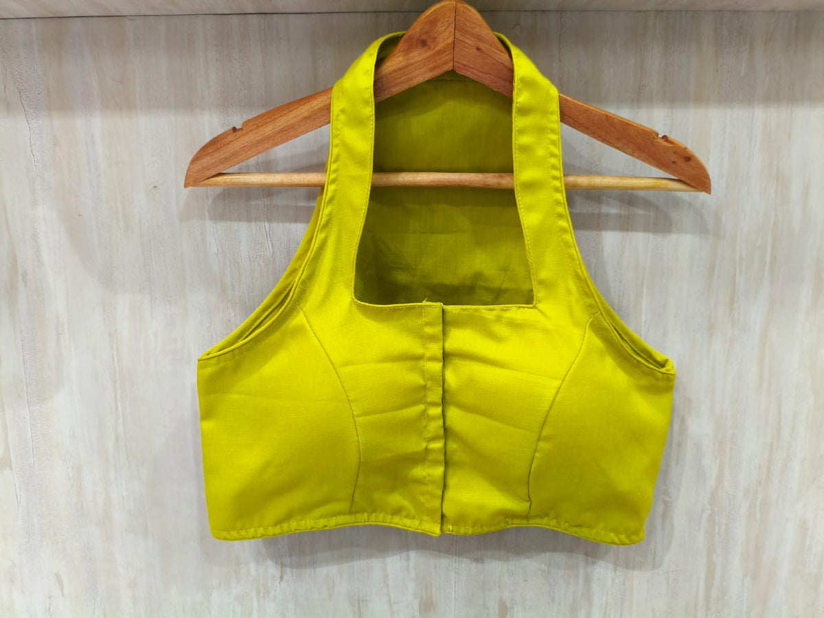 Readymade Saree Blouse | Padded, Size 36-46 | Sleeveless Halter Neck Blouse UK