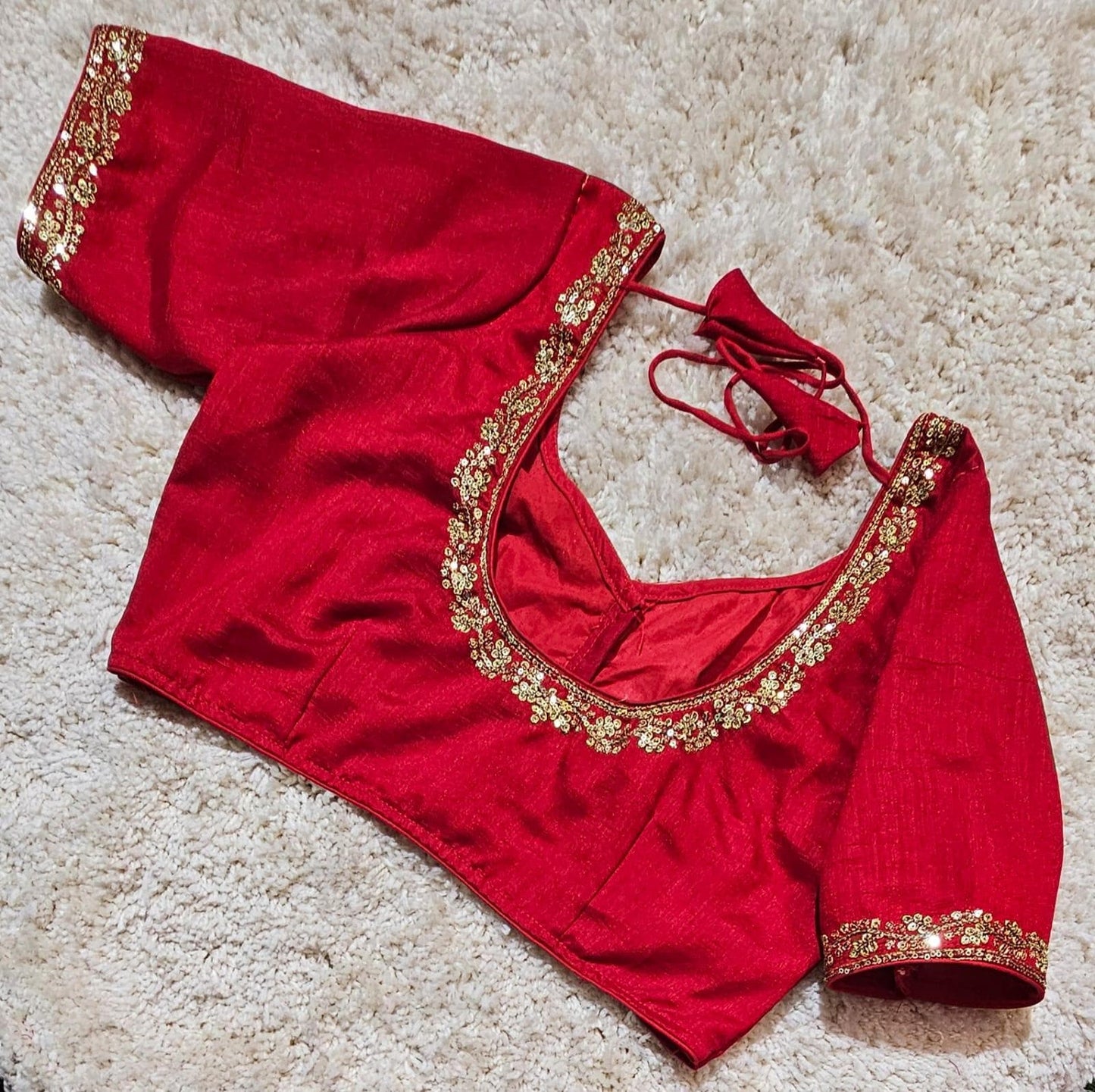 Readymade Embroidered Saree Blouse | Non-Padded, Size 36-46 | Indian Wedding Blouse UK