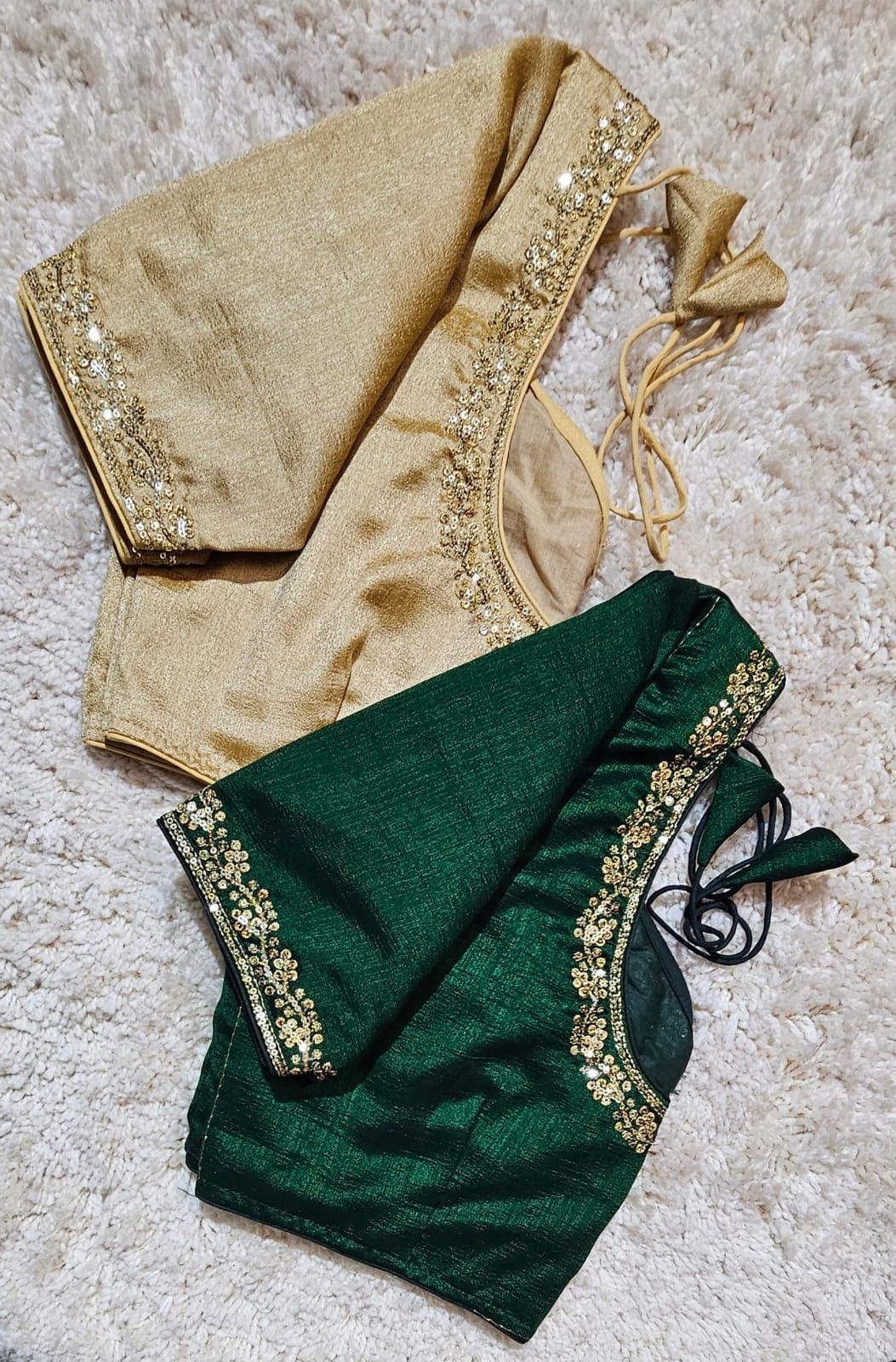 Readymade Embroidered Saree Blouse | Non-Padded, Size 36-46 | Indian Wedding Blouse UK
