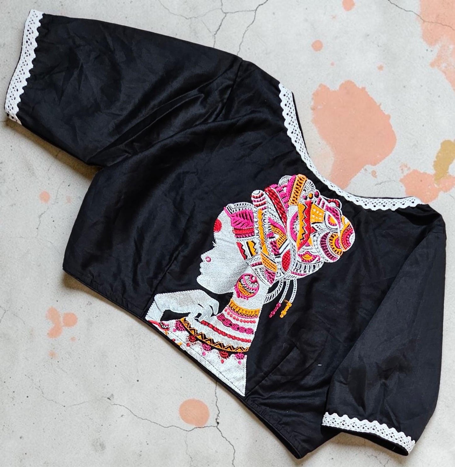 Readymade Embroidered Saree Blouse | Non-Padded, Size 3646 | Indian Wedding Blouse UK