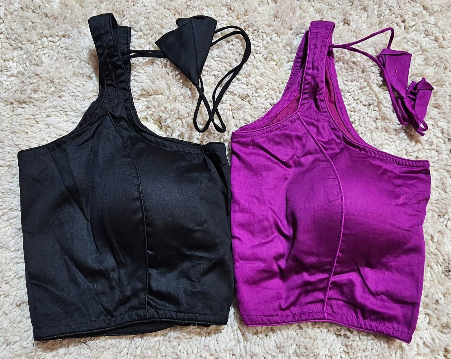 Readymade Saree Blouse | Padded, Size 36-46 | Sleeveless Round Neck Blouse UK