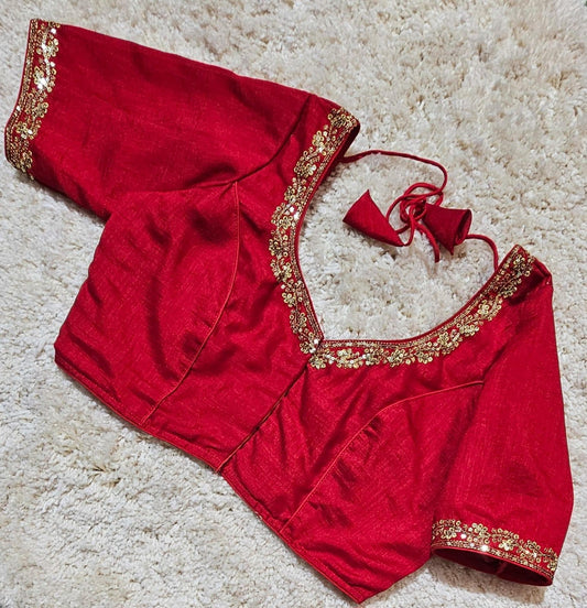 Readymade Embroidered Saree Blouse | Non-Padded, Size 36-46 | Indian Wedding Blouse UK