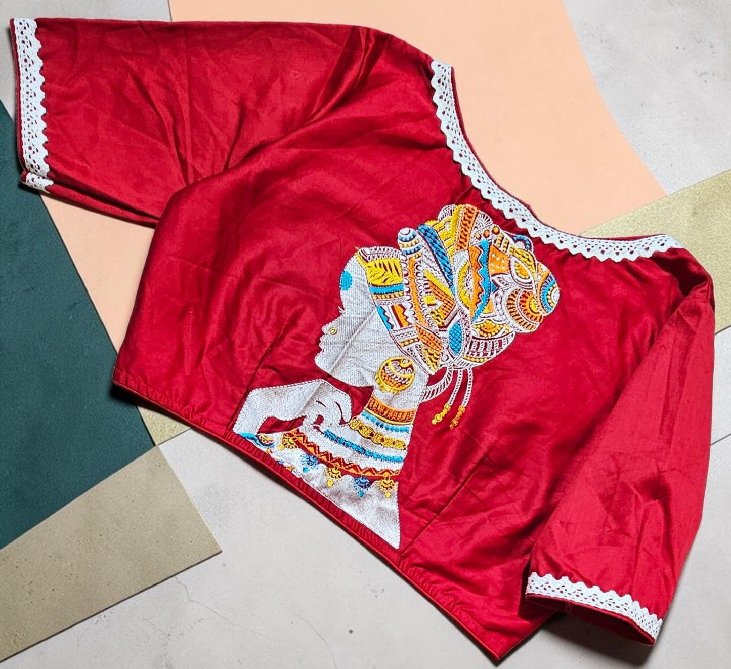 Readymade Embroidered Saree Blouse | Non-Padded, Size 3646 | Indian Wedding Blouse UK