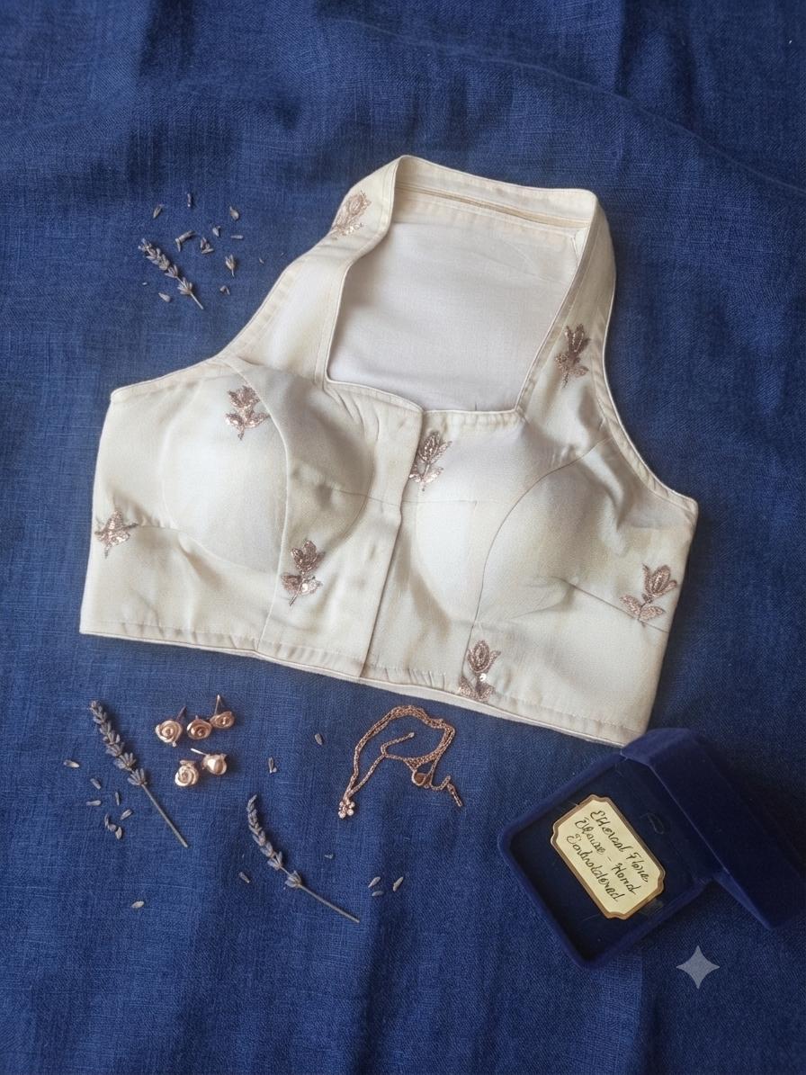 Readymade Saree Blouse | Padded, Size 38-44 | Sleeveless Halter Neck Blouse UK
