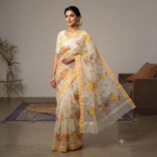 Multicolor Floral Georgette Saree