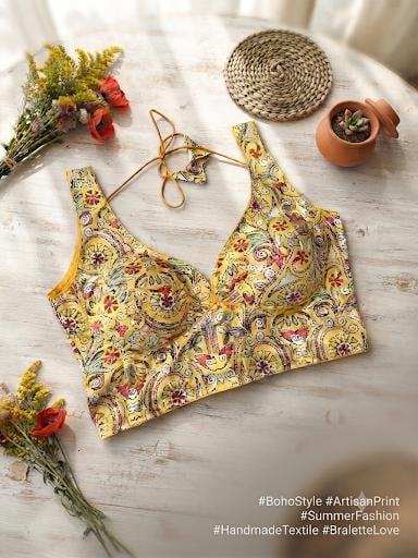 Readymade Saree Blouse | Padded, Size 36-46 | Sleeveless Sabyasachi Cut Blouse UK