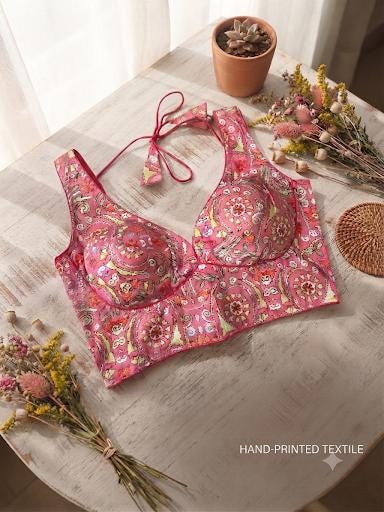 Readymade Saree Blouse | Padded, Size 36-46 | Sleeveless Sabyasachi Cut Blouse UK