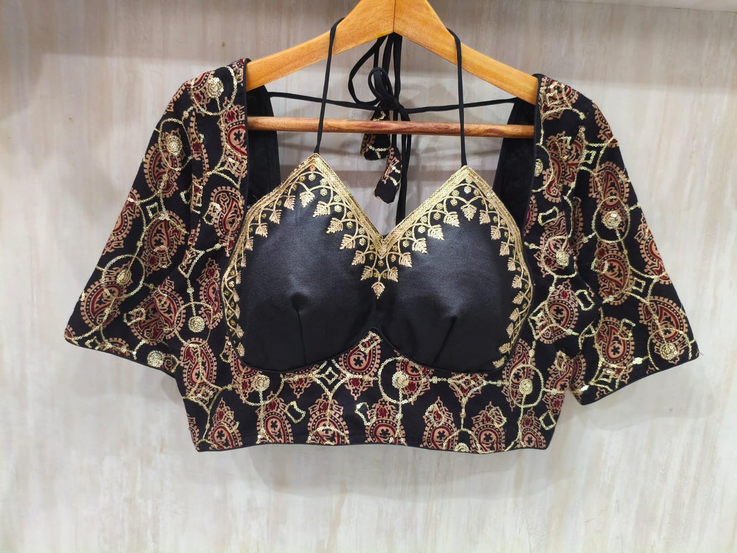 Readymade Saree Blouse | Padded, Size 36-46 | Masaba Pattern Ajrakh Blouse UK