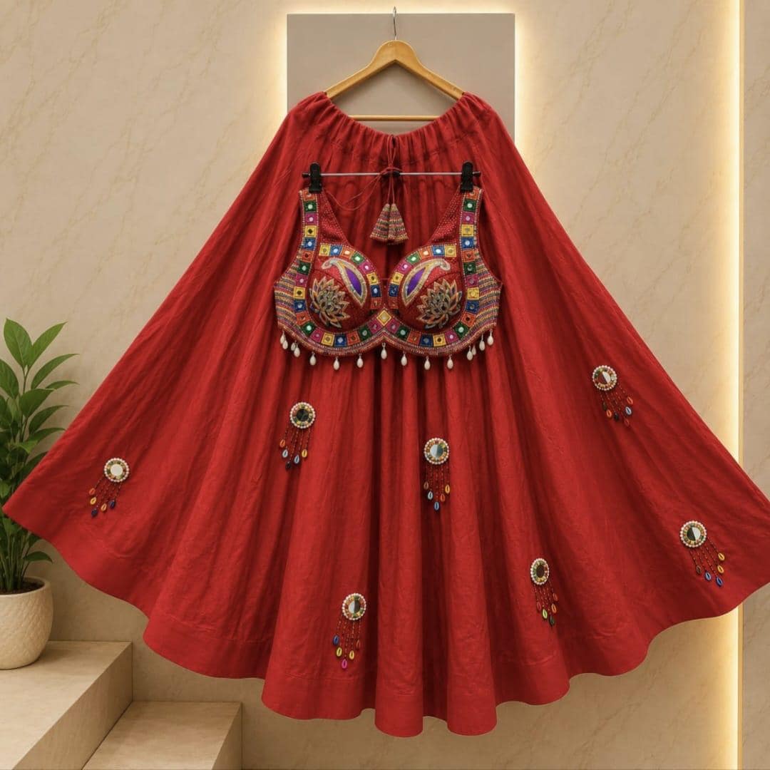 Navratri Lehenga Choli Set | Elite Cut Blouse | Navratri Garba Dress | Pre-Order | Indian Ethnic Wear
