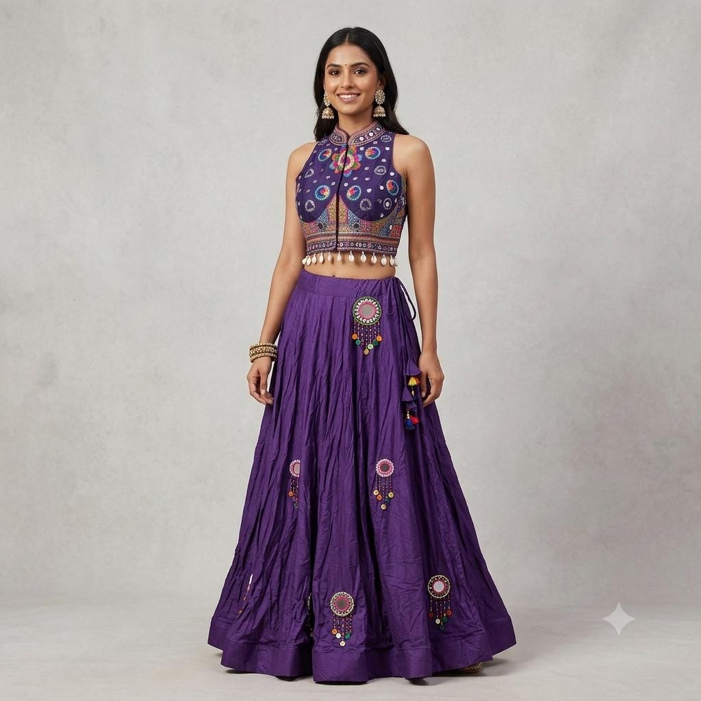 Navratri Lehenga Choli Set | Elite Cut Blouse | Navratri Garba Dress | Indian Ethnic Wear