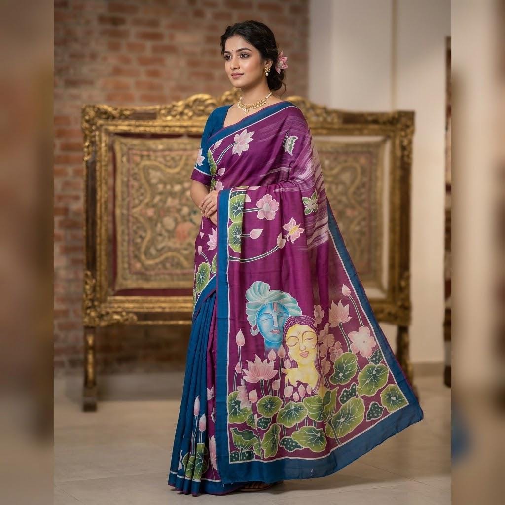 Silk Mark Certified Pure Silk  Saree | Handpainted Silk Saree