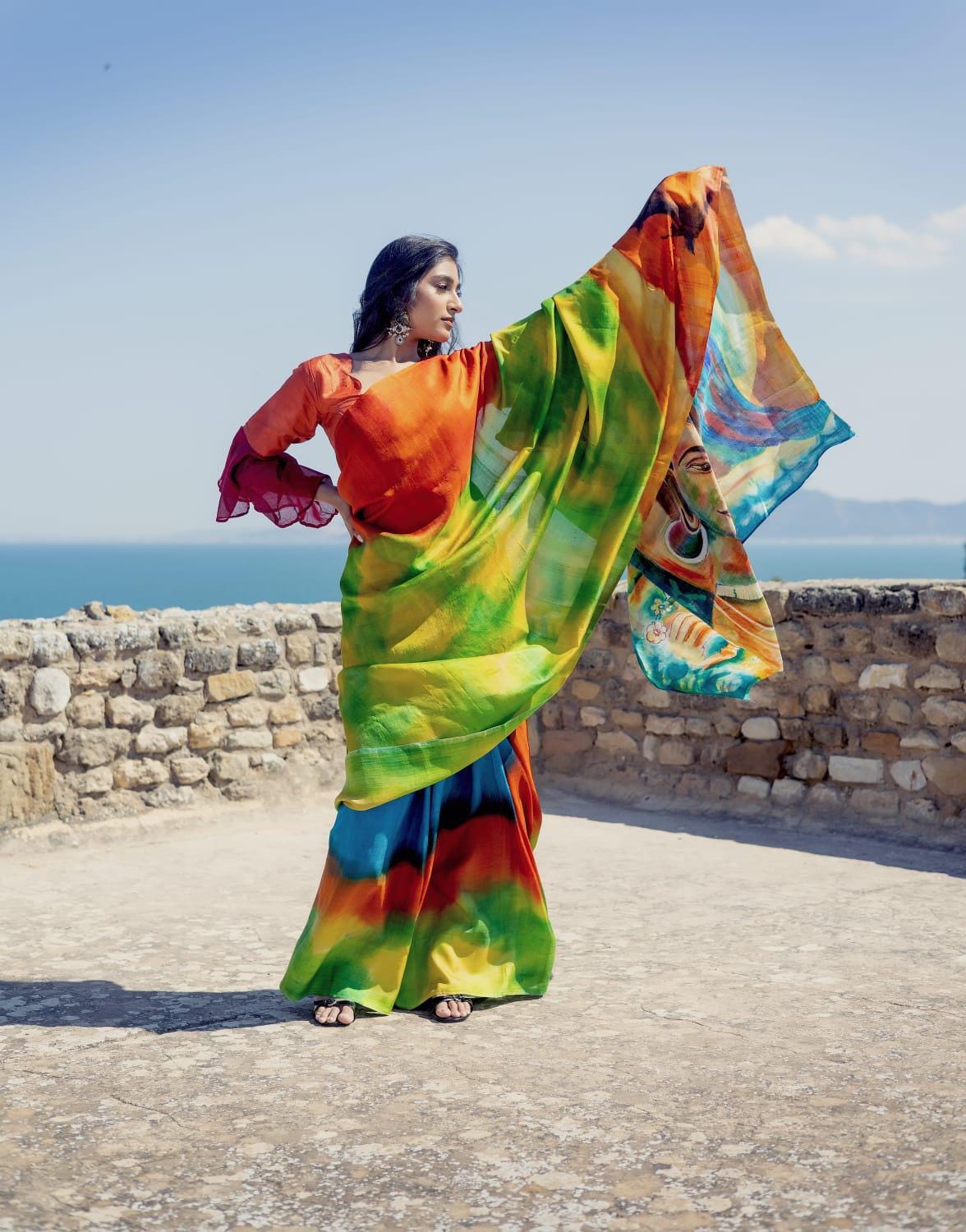 Silk Mark Certified Pure Silk Batik Saree | Handpainted Saree