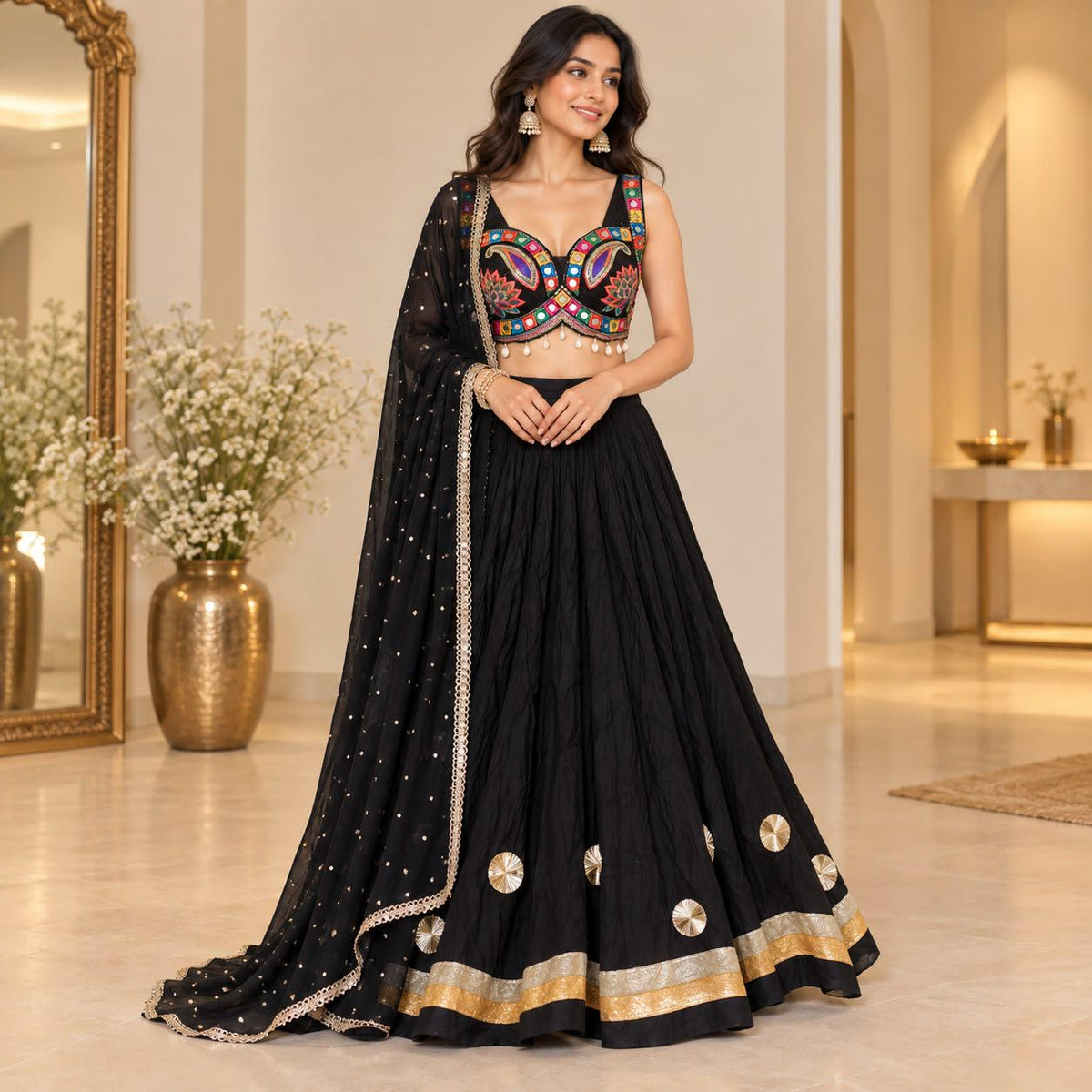 Navratri Lehenga Choli Set | Elite Cut Blouse | Navratri Garba Dress | Indian Ethnic Wear