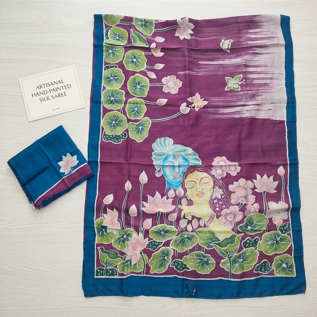 Silk Mark Certified Pure Silk  Saree | Handpainted Silk Saree