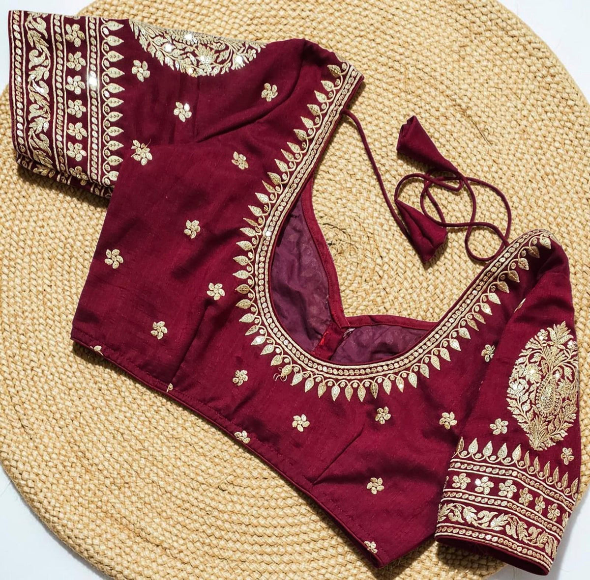 Readymade Embroidered Saree Blouse | Non-Padded, Size 36-46 | Indian Wedding Blouse UK
